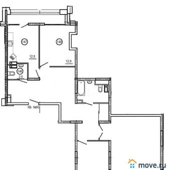 Продам трехкомнатную квартиру, 122.4 м², этаж 1 из 14. Фото 1