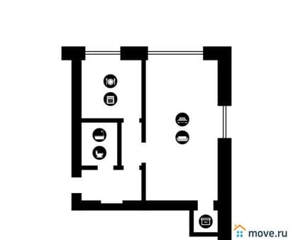 Купить однокомнатную квартиру, 30.7 м², этаж 1 из 4. Фото 2