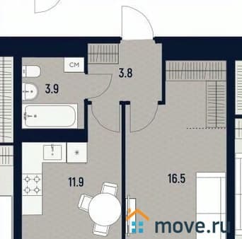 Продажа однокомнатной квартиры, 37.2 м², этаж 5 из 28. Фото 7