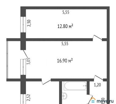 Продажа двухкомнатной квартиры, 43.9 м², этаж 2 из 5. Фото 2