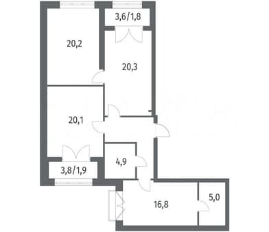 Купить трехкомнатную квартиру, 100.1 м², этаж 11 из 11. Фото 4