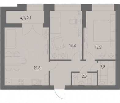 Объявление о продаже двухкомнатной квартиры, 64.4 м², этаж 2 из 13. Фото 5