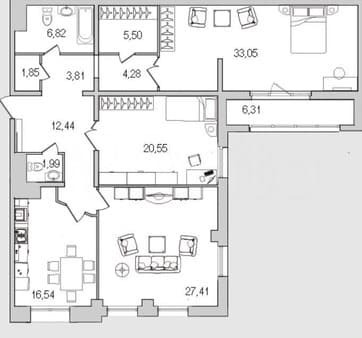 Продажа трехкомнатной квартиры, 140 м², этаж 12 из 24. Фото 5
