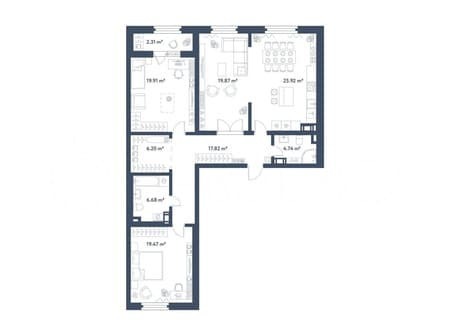 Продать трехкомнатную квартиру, 122.9 м², этаж 3 из 11. Фото 1