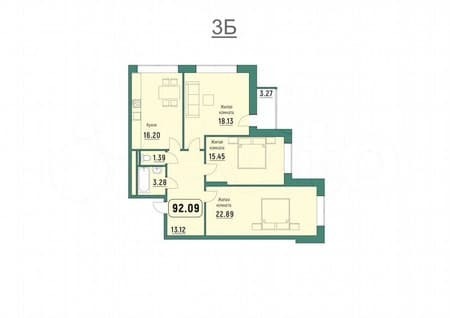 Продам трехкомнатную квартиру, 92.1 м², этаж 2 из 24. Фото 5