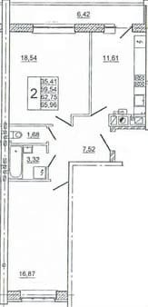 Продам двухкомнатную квартиру, 66.7 м², этаж 2 из 10. Фото 1