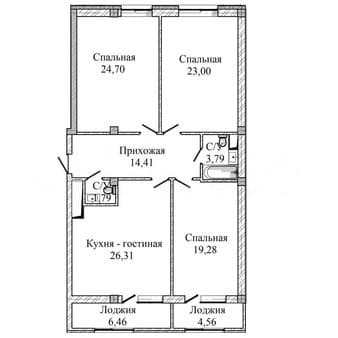Продаем трехкомнатную квартиру, 124.3 м², этаж 8 из 9. Фото 1