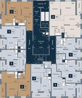 Продажа однокомнатной квартиры, 41.9 м², этаж 6 из 19. Фото 4