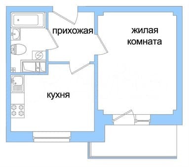 Продажа однокомнатной квартиры, 37.4 м², этаж 9 из 9. Фото 3