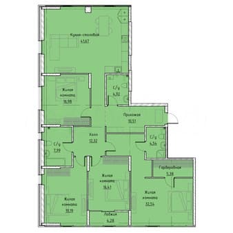 Продам четырехкомнатную квартиру, 174.6 м², этаж 2 из 16. Фото 7