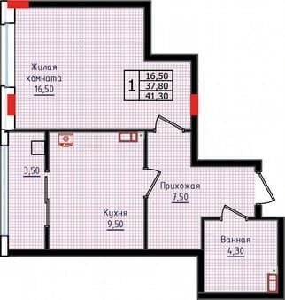 Продаю однокомнатную квартиру, 41.3 м², этаж 6 из 10. Фото 2