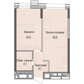 Продаю однокомнатную квартиру, 42.2 м², этаж 14 из 18. Фото 1