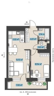 Купить двухкомнатную квартиру, 48 м², этаж 11 из 24. Фото 1