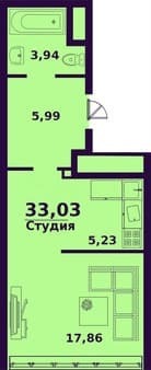 Объявление о продаже однокомнатной квартиры, 33 м², этаж 16 из 24. Фото 1