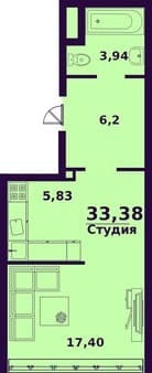 Продаю однокомнатную квартиру, 33.4 м², этаж 13 из 24. Фото 7