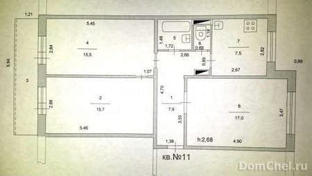 Продажа трехкомнатной квартиры, 67.1 м², этаж 2 из 2. Фото 1