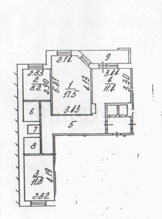 3-комн. квартира, 68 м²